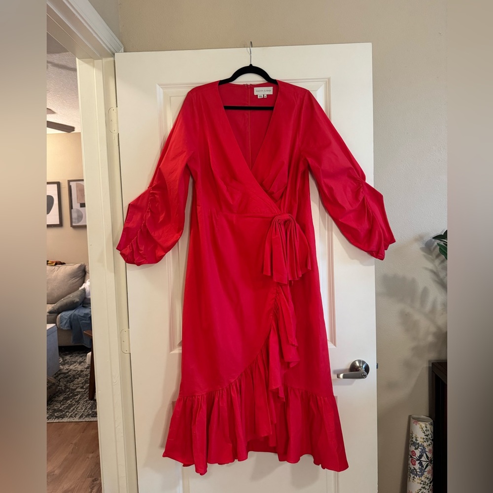 SACHIN & BABI gorgeous coral dress!